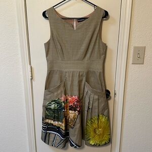 Pazuki London Size Small Bicycle Bee Flower Pleated Dress